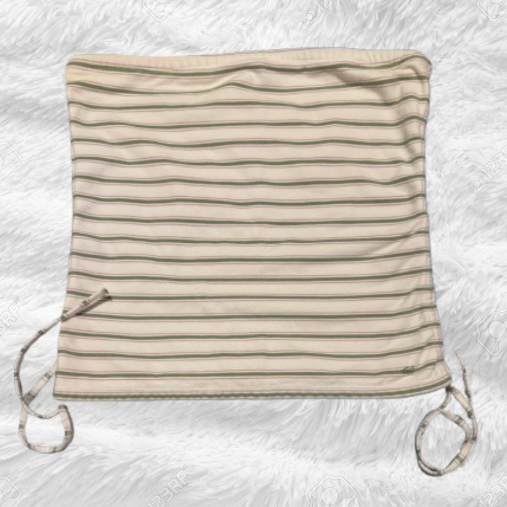 American Eagle Outfitters Tube Top, size Large, white w/ green and pink stripes